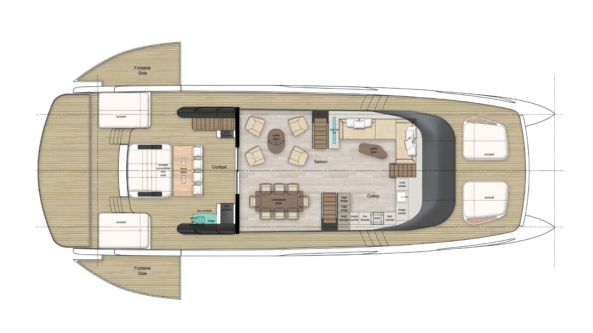 Sunreef Ultima 77 layout