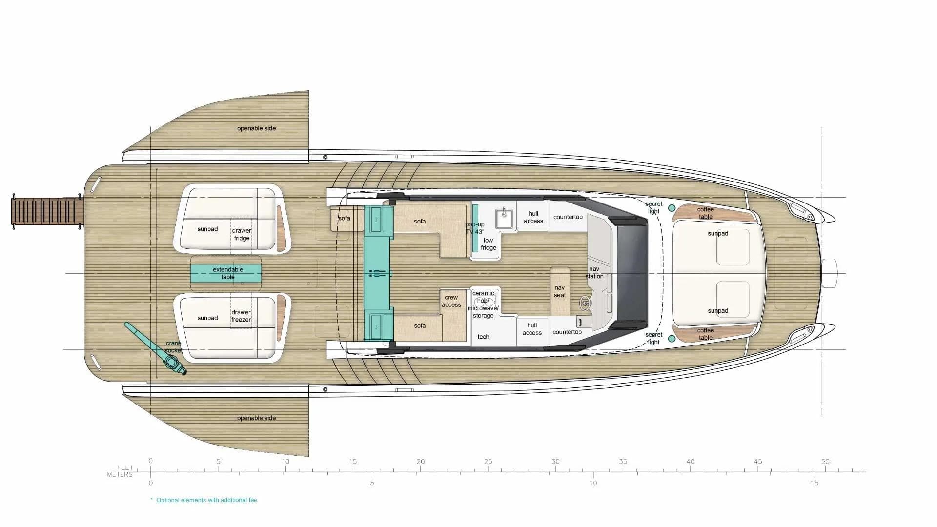 Sunreef 55 layout