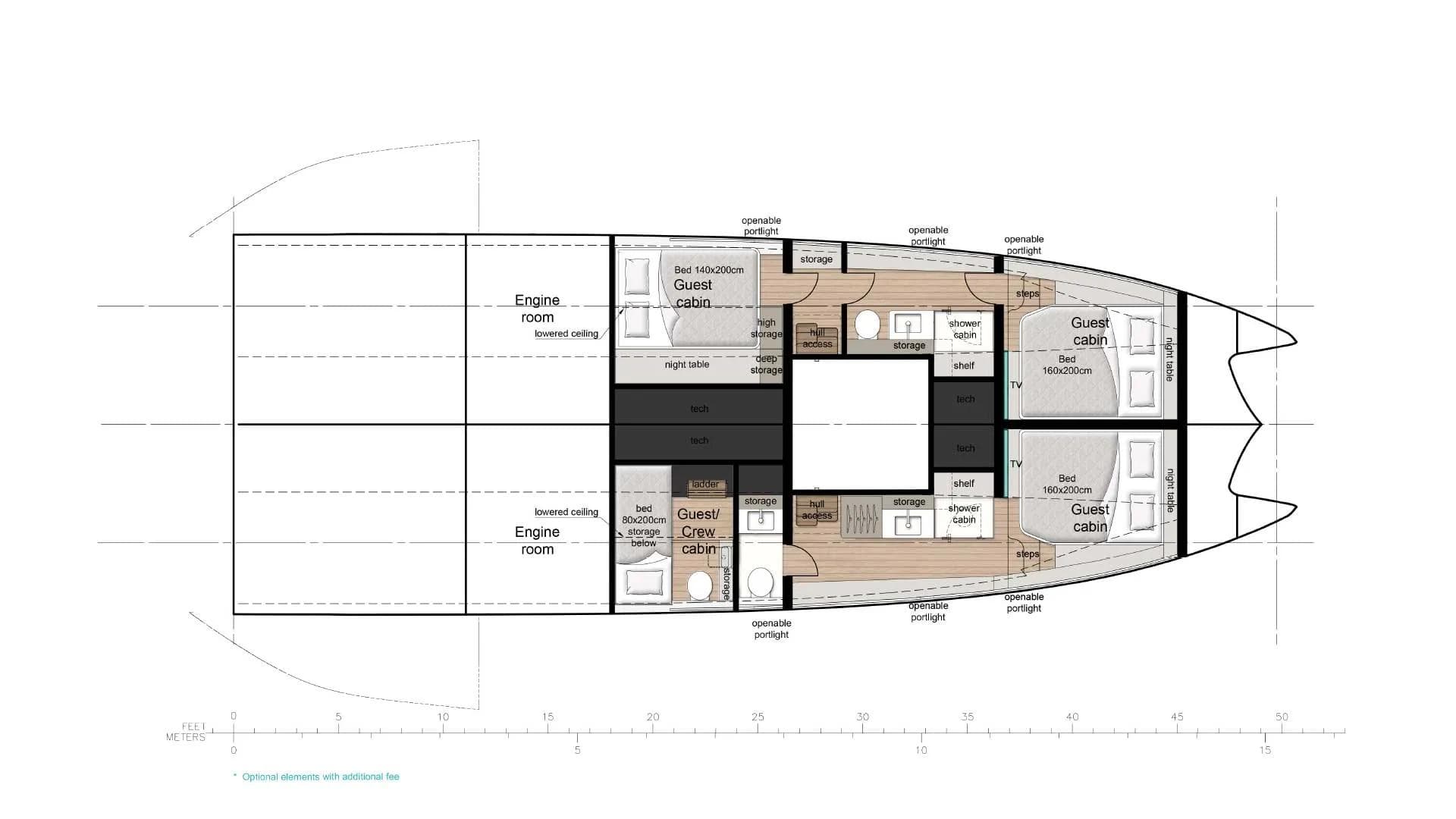 Sunreef Ultima 55 layout